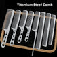 Brainbow 1PC Titanium Steel Comb Professional Salon Hair Hairdressing Anti-static Barbers Comb Ultra Thin Hair Brush for Men - HAB 